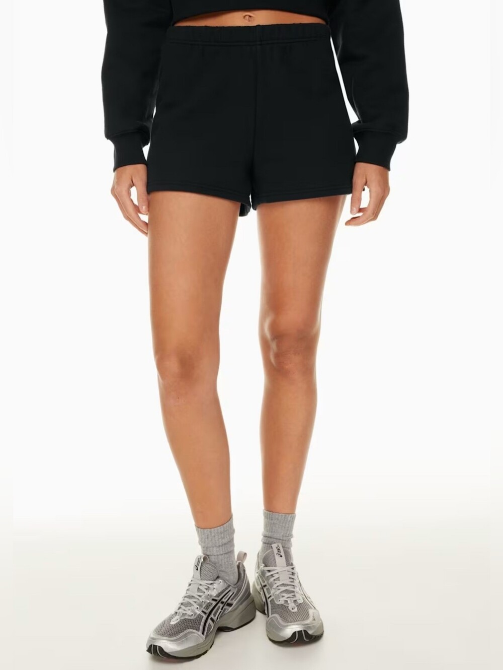 Aritzia Tna Cozy Sweatfleece Perfect Hi-rise Mini Short Black Sz 2XL Women's